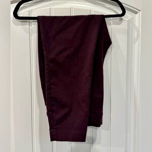 Maurices Dark Plum Pull On Pants Elastic Waist Stretch Dress Pants